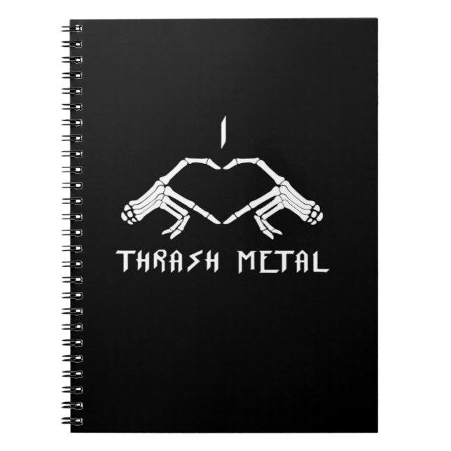Cuaderno Thrash Skeleton manos corazón clásico (Frente)