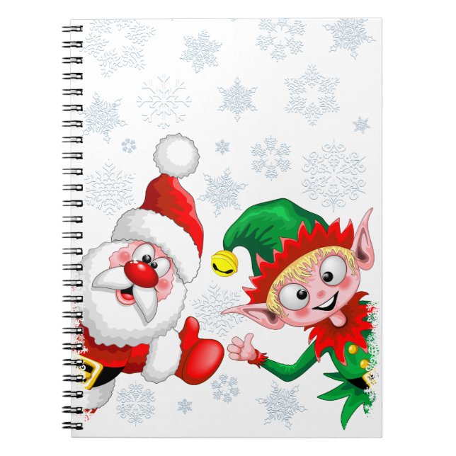 Cuaderno Thumbup de caracteres de Navidades de Santa y Elf (Frente)
