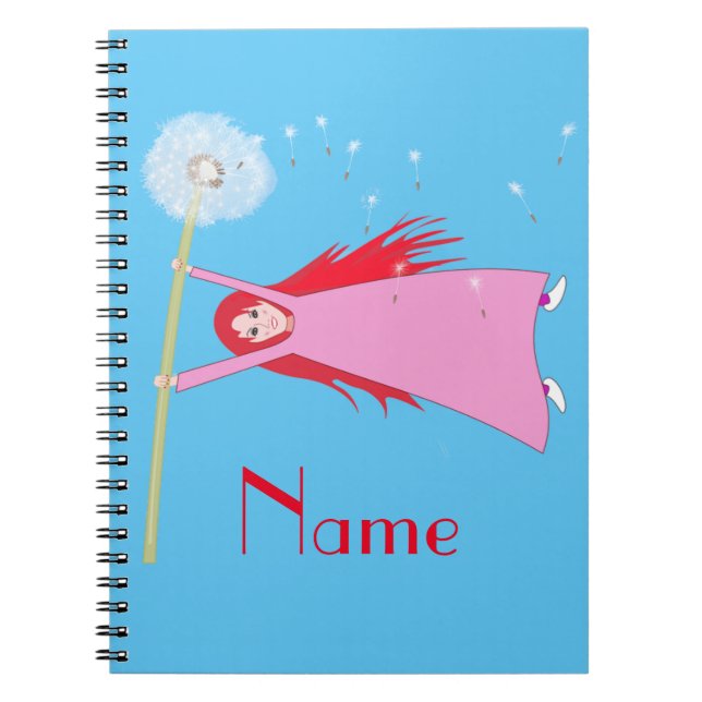 Cuaderno Thunder_Cove, Chica Dandelion de cabello rojo (Frente)