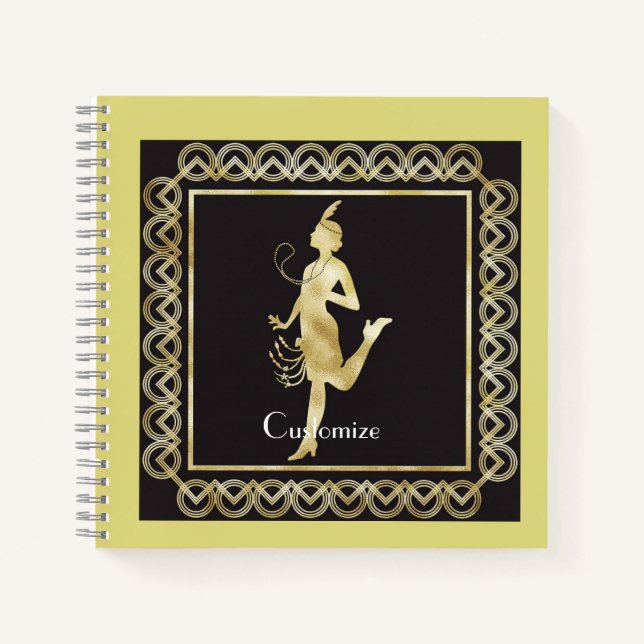 Cuaderno Thunder_Cove, Chica de Flapper de 1920 (Anverso)
