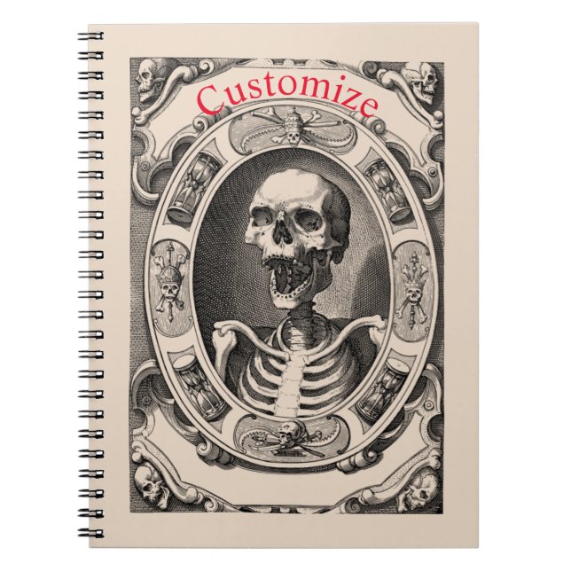 Cuaderno Thunder_Cove, flamante cráneo humano (Frente)
