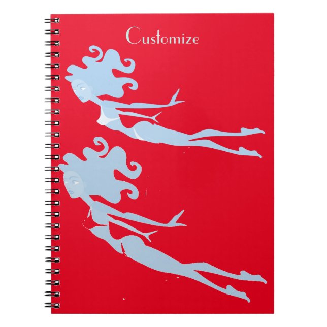 Cuaderno Thunder_Cove, nadador de sirenas azul (Frente)
