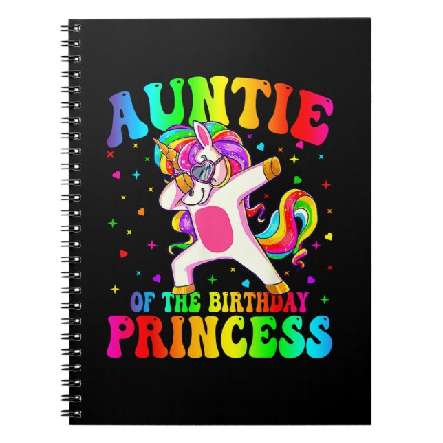 Cuaderno Tía de la princesa de cumpleaños Chica Dabbing Uni (Frente)