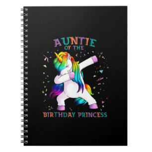 Cuaderno Tía de la princesa de cumpleaños Dab Unicorn frent