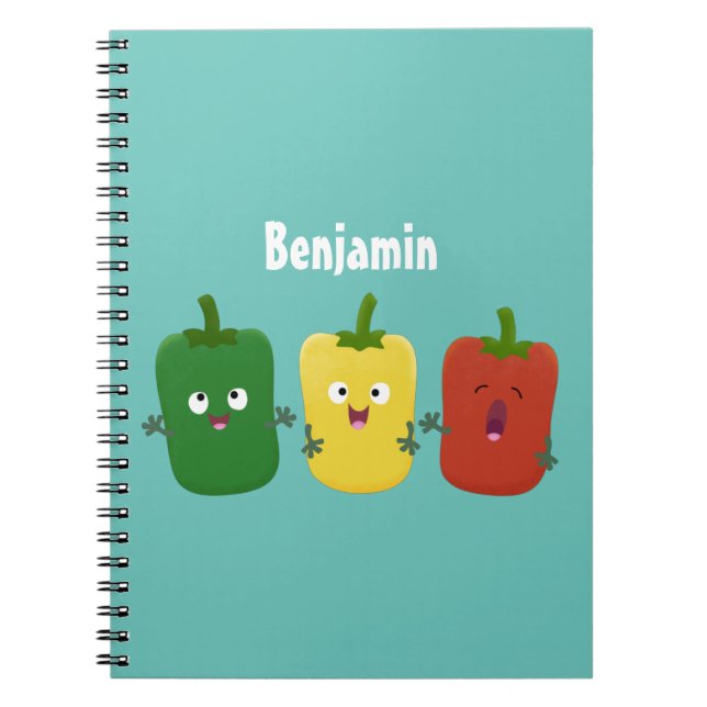 Cuaderno Tía de pimiento picante capsicum trío canto person (Frente)