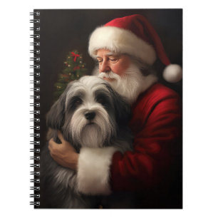 Cuaderno Tibetan Terrier Papá Noel Navidad Festiva