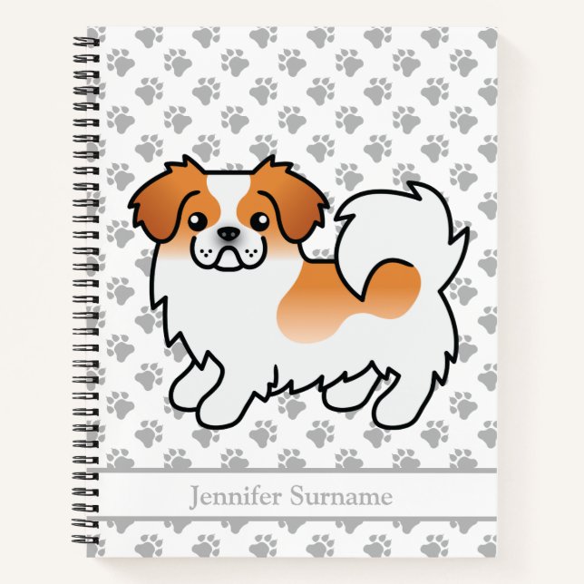 Cuaderno Tibetano de Parti-Color Rojo Spaniel Perro Lindo & (Anverso)