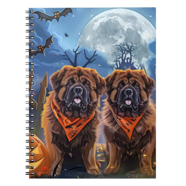 Cuaderno Tibetano Mastiff Halloween Spooky (Frente)