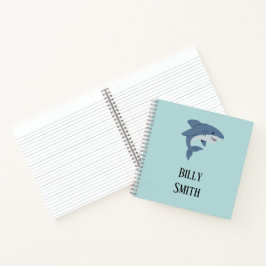 Cuaderno Tiburón azul lindo personalizado