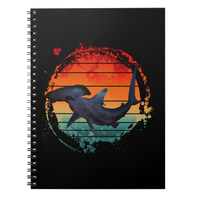 CUADERNO TIBURÓN MARTILLO PUESTA DE SOL VINTAGE (Frente)