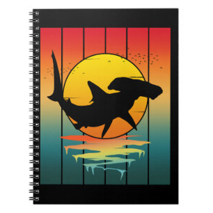 Cuaderno Tiburón martillo Vintage Atardecer 