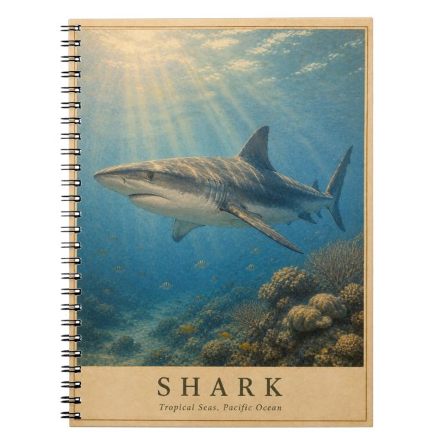 Cuaderno Tiburón Pacífico Tropical VINTAGE (Frente)