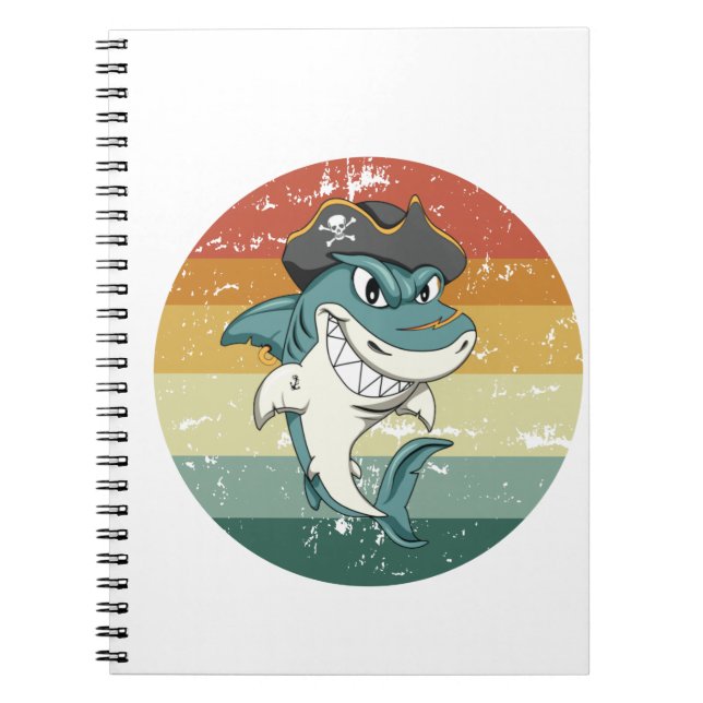 Cuaderno Tiburón Pirata de Fiesta (Frente)