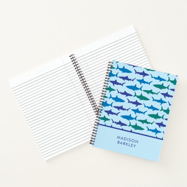 Cuaderno Tiburones Azules Niños Lindos (Interior)