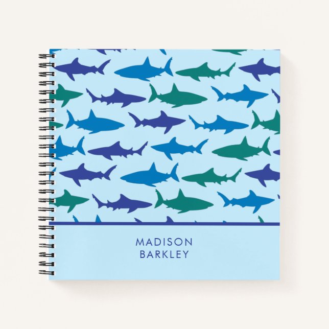 Cuaderno Tiburones Azules Niños Lindos (Anverso)