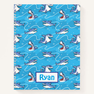 Cuaderno Tiburones Blancos de Dibujos Animados