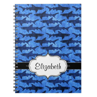 Cuaderno Tiburones en el mar azul profundo