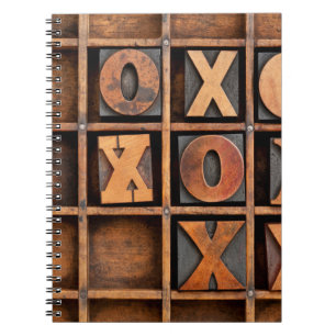 Cuaderno tic-tac-toe o noughts y cruza el juego - vintage