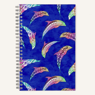 Cuaderno Tie Dye Marine Animals Dolphins Marlins