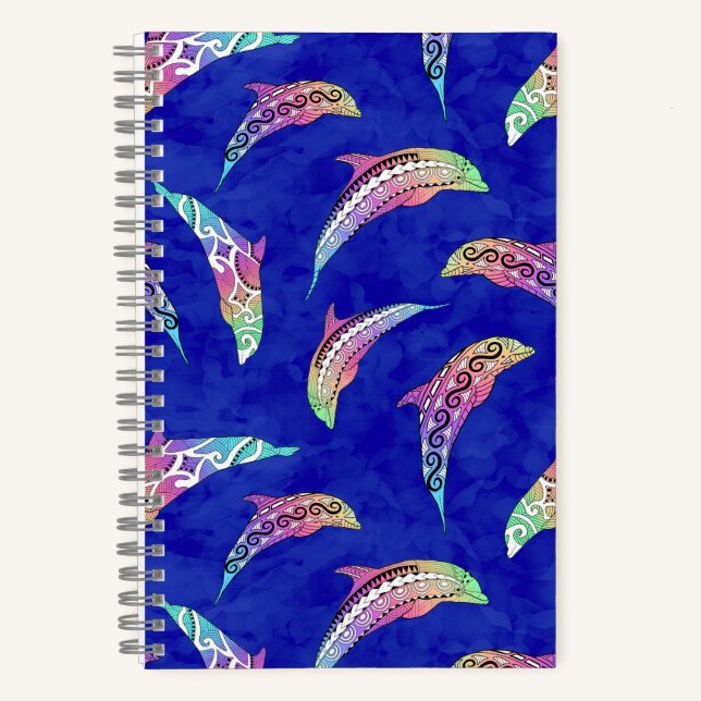 Cuaderno Tie Dye Marine Animals Dolphins Marlins (Anverso)