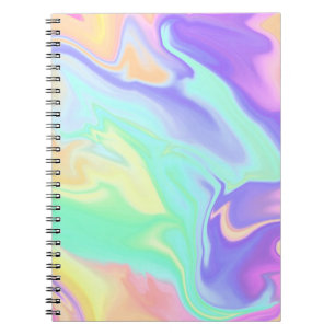 Cuaderno Tie Dye Swirl Marble Retro Groovy