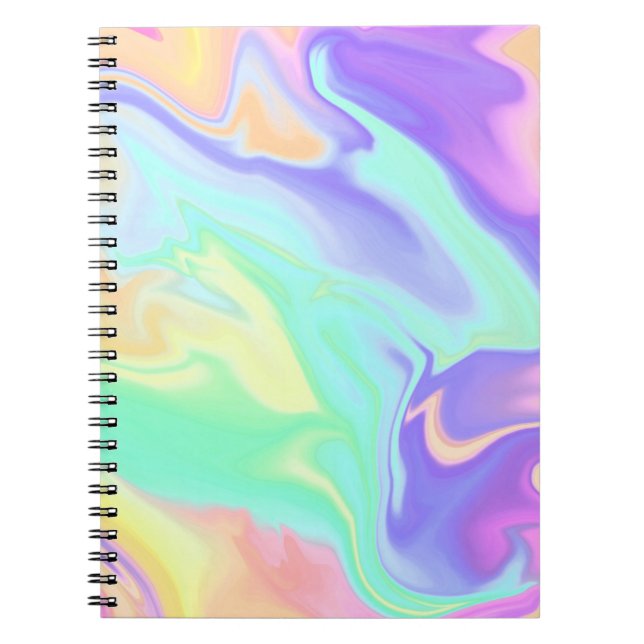 Cuaderno Tie Dye Swirl Marble Retro Groovy (Frente)