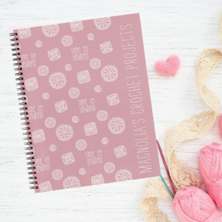 Cuaderno Tiempo de monograma rosa Rubor para desenredar el 