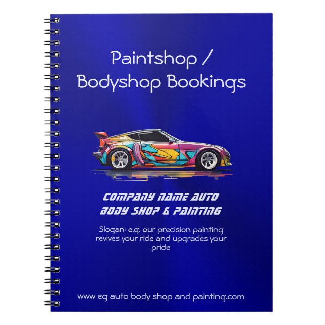 Cuaderno Tienda de carrocería automática y pintura de preci (Frente)