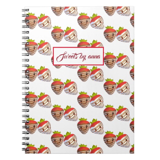 Cuaderno Tienda de dulces de fresa para pequeñas empresas (Frente)