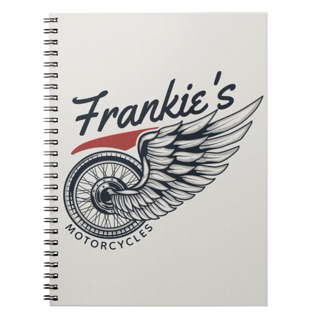 Cuaderno Tienda personalizada de motocicletas Volando en bi (Frente)