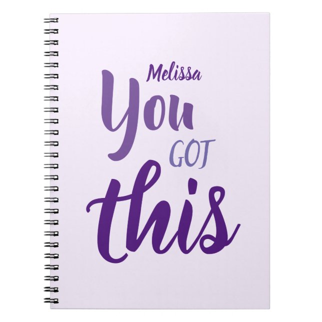 Cuaderno Tiene Este Nombre Personalizado Portátil Púrpura (Frente)