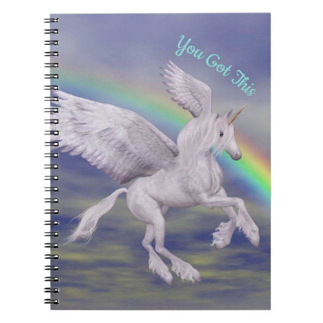 Cuaderno Tienes este arco iris volador de Unicornio Inspira (Frente)