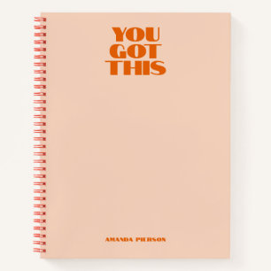 Cuaderno Tienes este portátil de caligrafía roja rosada