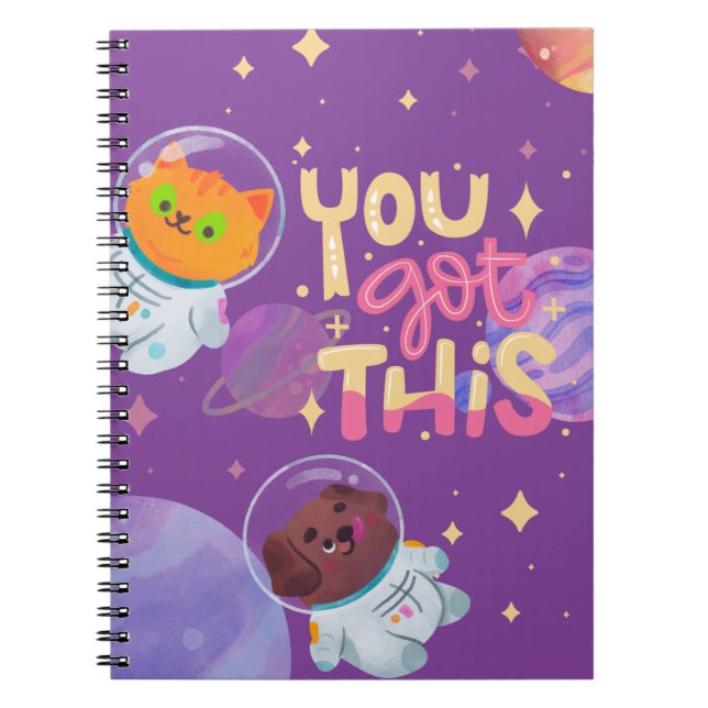 Cuaderno "Tienes esto" Bloc de notas con tema espacial (Frente)