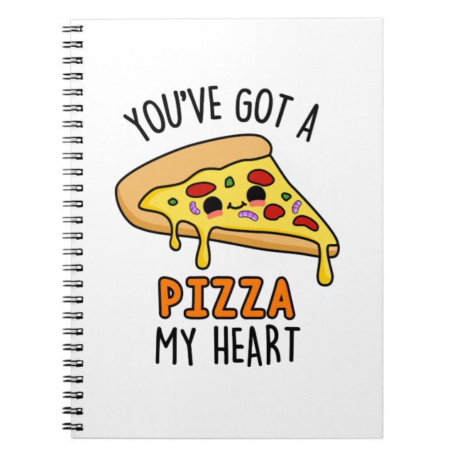 Cuaderno Tienes una pizza de mi corazón divertido chiste de (Frente)