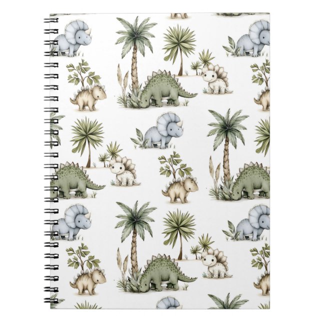Cuaderno Tiernos Bebés Dinosaurios en Acuarela (Frente)