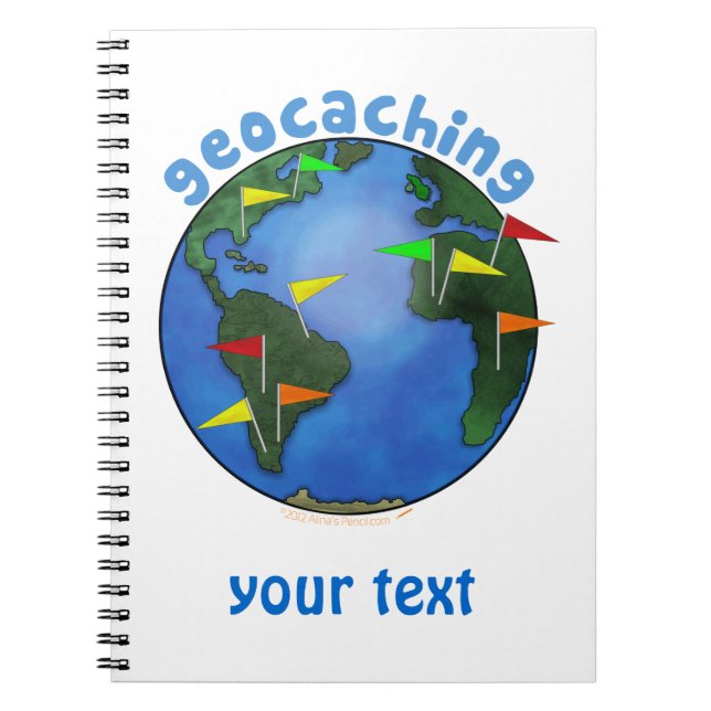 Cuaderno Tierra azul con el personalizado de Geocaching de (Frente)