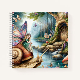 Cuaderno Tierra de hadas de bonito con lindo caracol y mari
