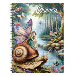 Cuaderno Tierra de hadas de bonito con lindo caracol y mari