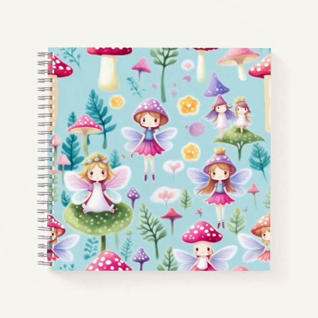 Cuaderno Tierra de hadas, hojas y hongos (Anverso)