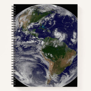 Cuaderno Tierra Plena Con Tormentas Tropicales En El Atlánt