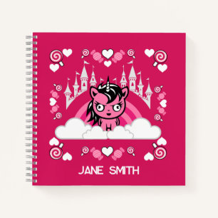 Cuaderno Tierra Y Castillo De Unicornio Rosa
