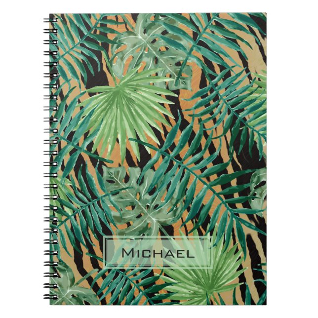 Cuaderno Tiger Stripes Jungle Camouflage Personalised (Frente)