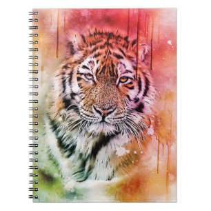 Cuaderno Tigre acuarela de arte de goteo