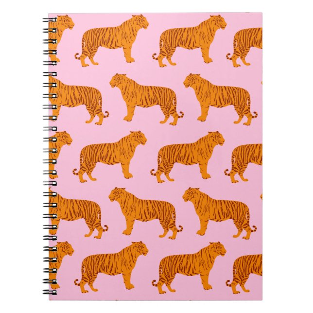 Cuaderno Tigre animal rosa rosa moderno (Frente)