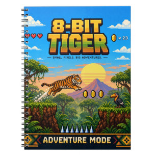 Cuaderno Tigre, arte de píxeles retro de 8 bits