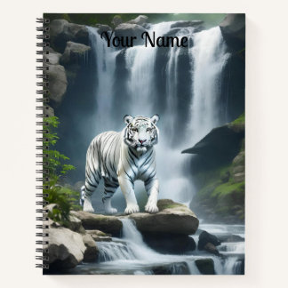 Cuaderno Tigre blanco bengalí en la naturaleza