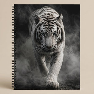 Cuaderno Tigre Blanco Caminando a Través del Humo