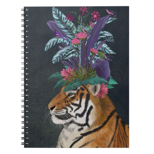 Cuaderno Tigre con cabeza tropical (Frente)