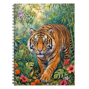 Cuaderno Tigre de Bengala Jungla de Bambú Vibrante